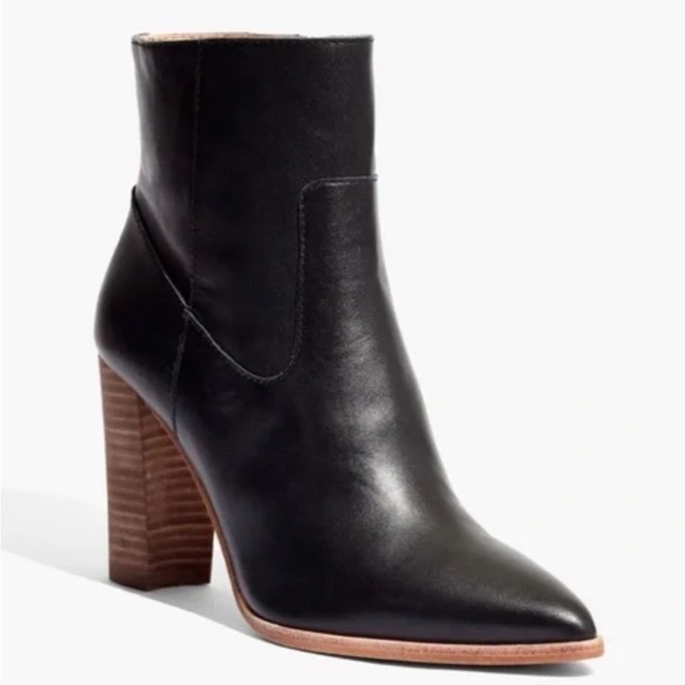 Madewell The Hynde Black Leather Ankle Boots 9.5